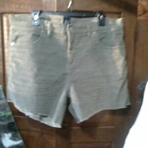 Army green Corduroy fringe shorts Gap